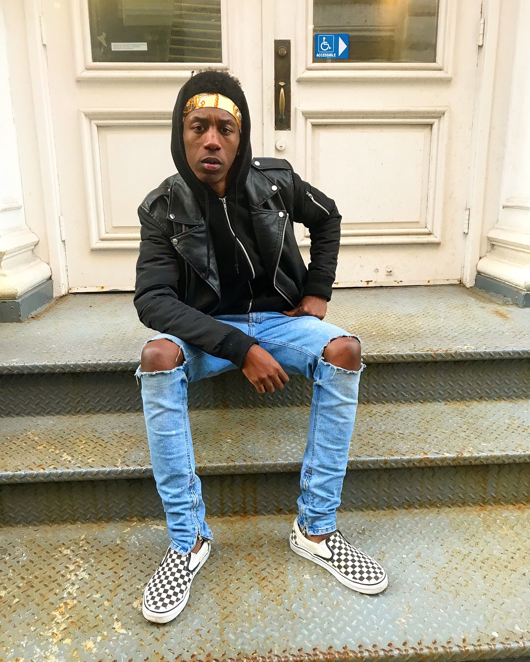 Stylist Chris Banks with his signature ripped jean look