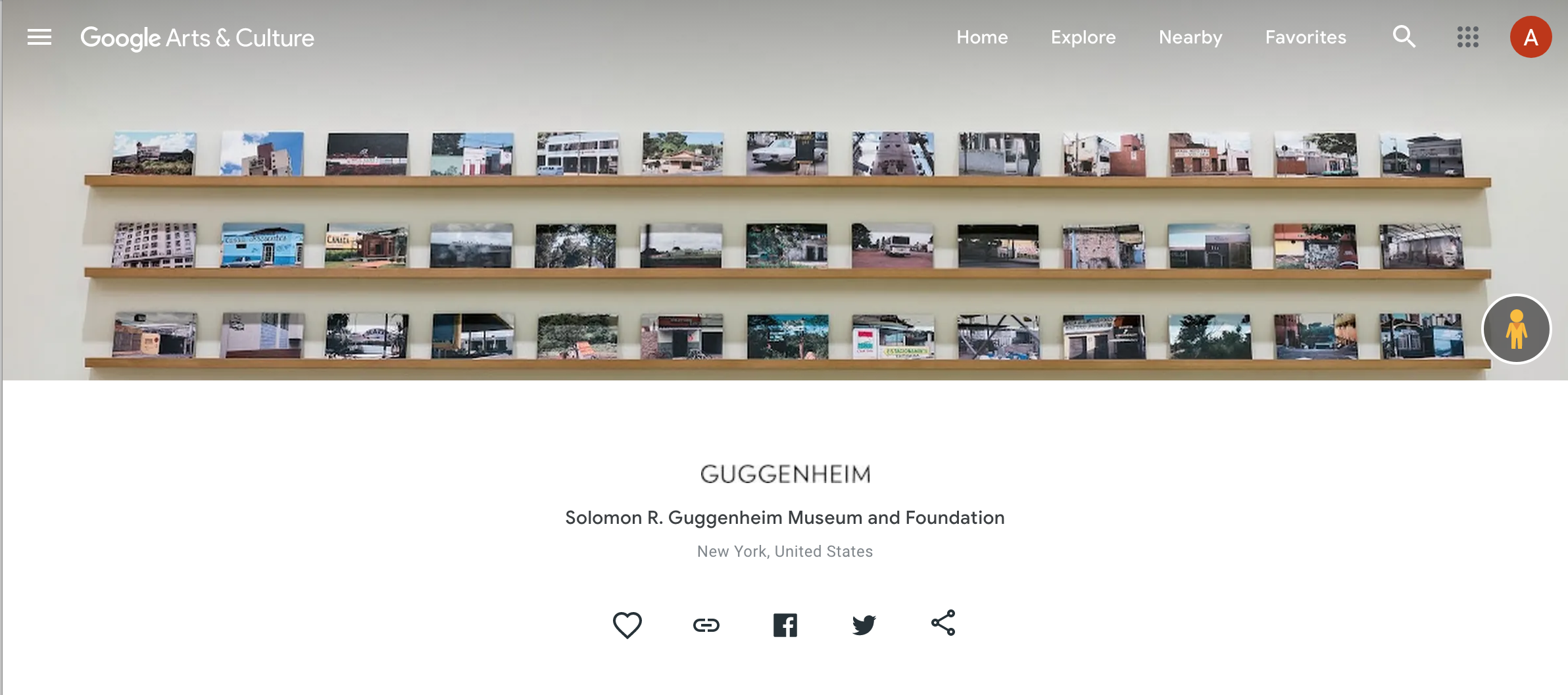Screenshot of the Guggenheim virtual tour