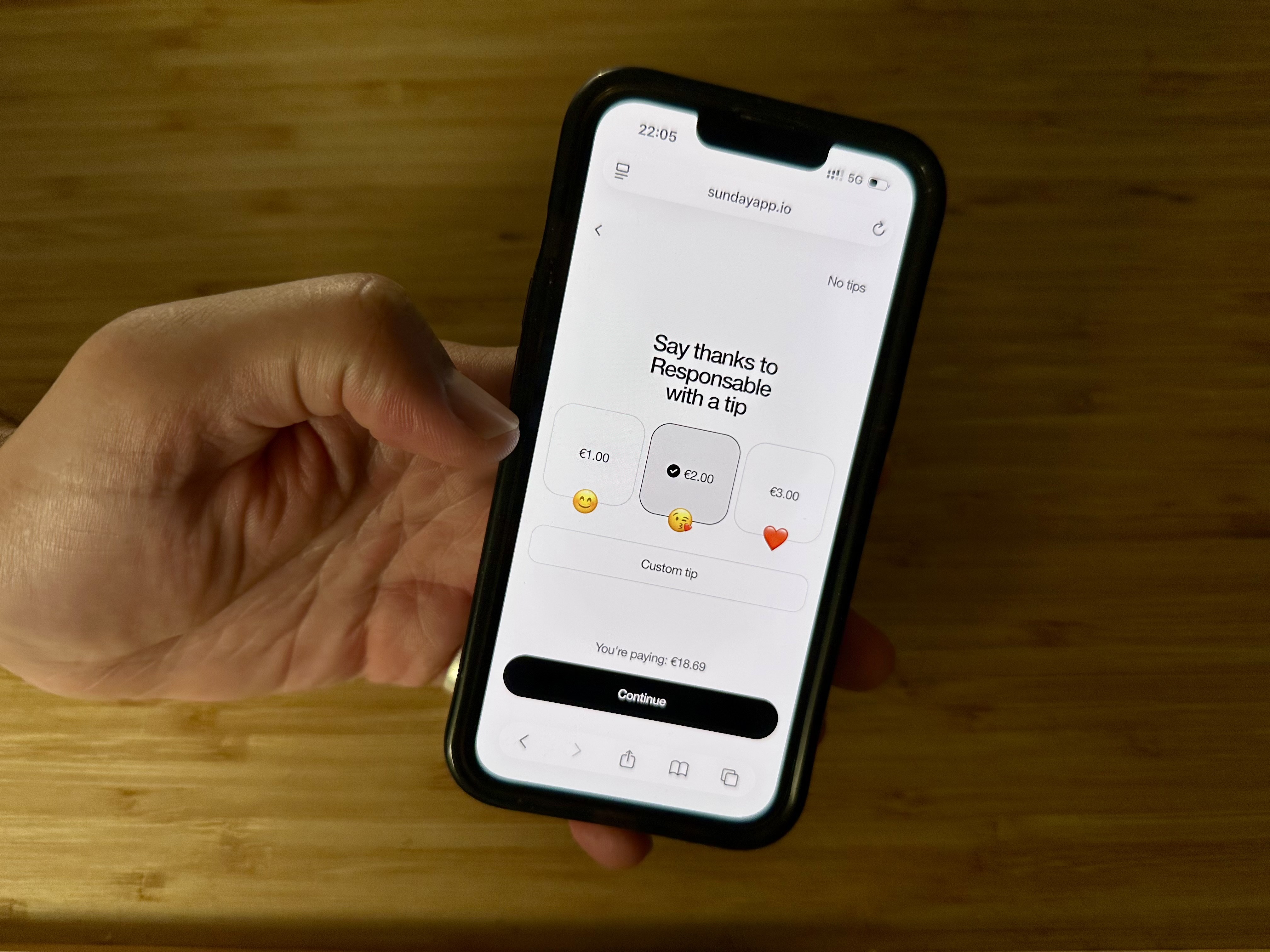 Online tip demand on IPhone