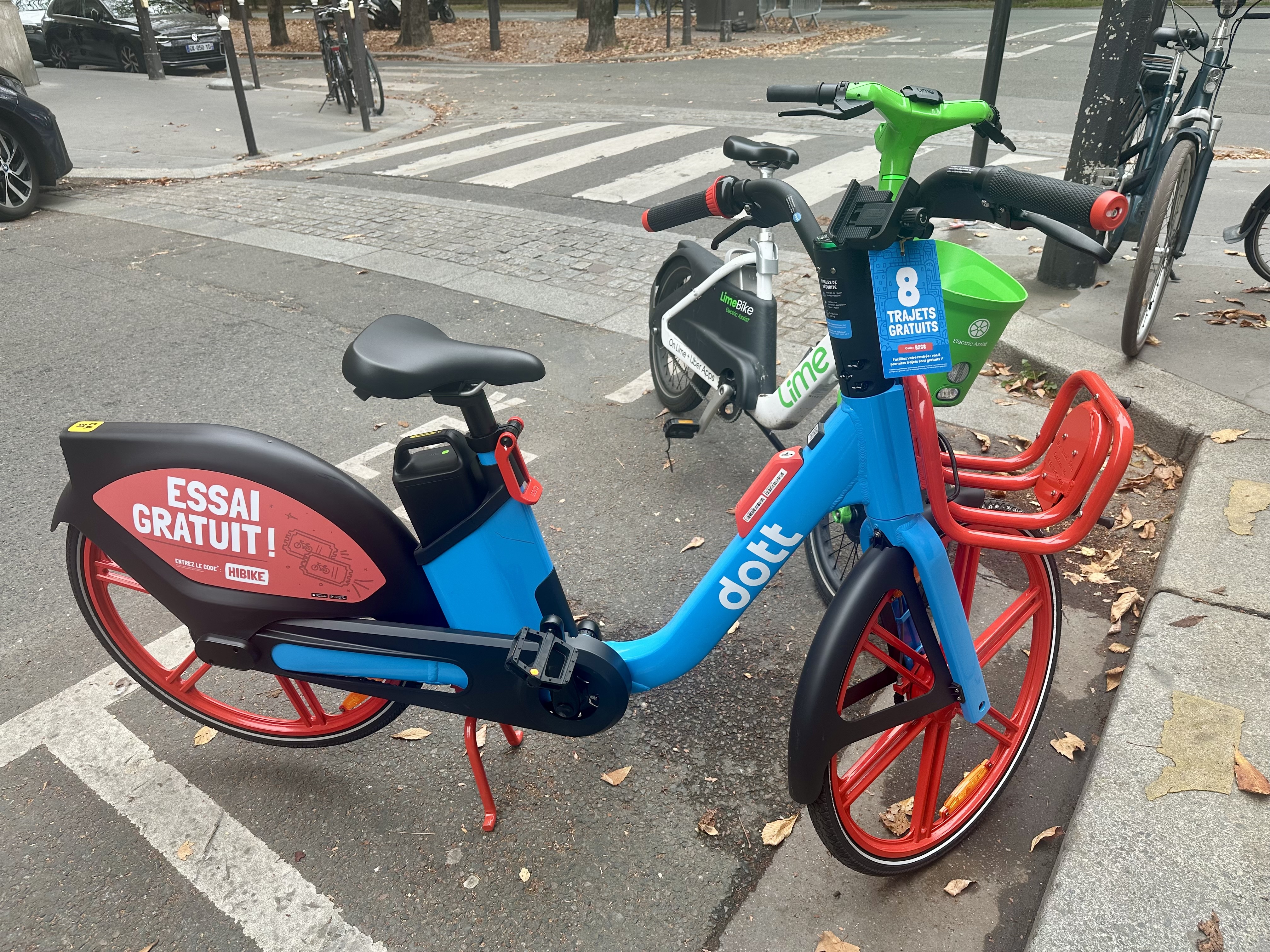 A new model Dott bike parked on the street / Image Credit: Mary Jo Rockholt
