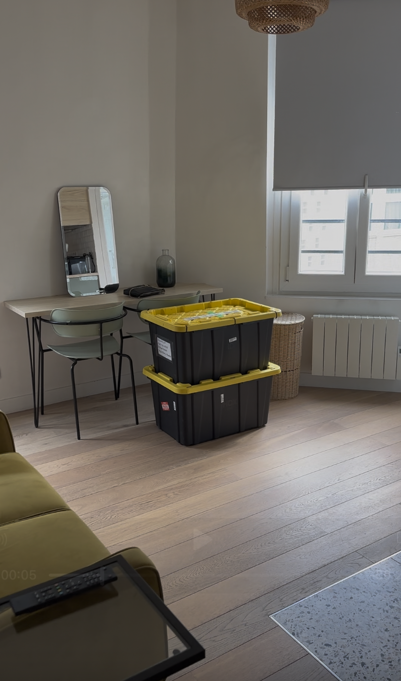 Storage bins in my "empty" apartment