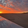 The sun sets over the tarmac at Will Rogers International Airport in Oklahoma City. 