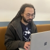 Eli researching quantum computing.